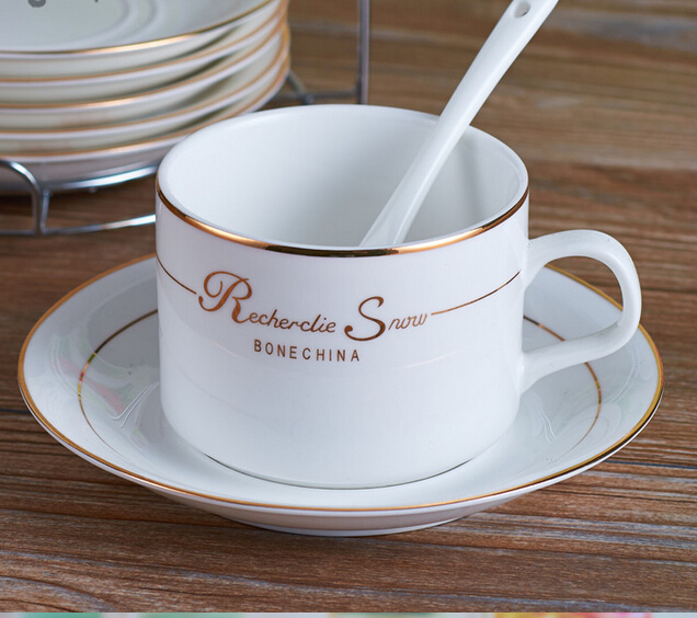 Fine Bone China 4-Ounce Espresso Cup and Saucer