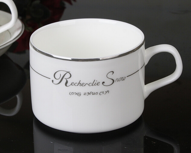 Fine Bone China 4-Ounce Espresso Cup and Saucer
